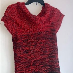 Red and Black Knit Girls Sweater Dress